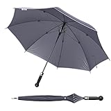 Sicherheitsschirm | Verteidigungsregenschirm + Videokurs | XXL Golf Regenschirm 103cm Lang | Regenschutz, Gehhilfe & Selbstverteidigung | Self Defense + Security Umbrella