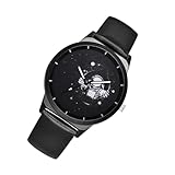 YARNOW Astronauten Armbanduhr mit Lederband Unisex Uhr für Frauen und Männer Leichtes Design Komfortables Tragen Geschenkidee zu Weihnachten und Thanksgiving