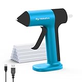 Tilswall kabellose Heißklebepistole, 30-Sek.-Schnellaufheizung, integrierter 2-Ah-Akku, inkl. 20 Premium-Klebesticks, Abschaltautomatik, USB-C, für DIY & Reparaturen, dunkelblau