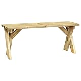 ULUYYUC Balkon Sitzbank Bierbank Campingbank Garden Bench - Gartenbank 110 cm Kiefernholz Imprägniert für Parks Garten Terrasse Innenhof