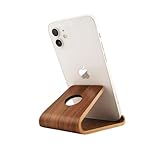 Smartify Handyhalter aus Walnussholz Handy Halterung für iPhone, Samsung, iPad, Kindle - Holz Handy Ständer und Tablet Halterung - Handyhalterung für Bett und Büro - Stilvoller Handyständer Holz