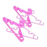 VICASKY 20 Stück Kinderkleiderbügel Kunststoff Antirutsch für Jungen Mädchen rutschfeste Kleiderbügel in Rosa Platzsparende Kleideraufbewahrung für Kinderkleidung und Haustierkleidung