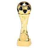 Larius Pokal Ehrenpreis Fußball in Gold und Silber mit Wunschgravur (ohne Wunschtext, Gold, S)