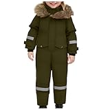 Schneeanzug Jungen Mädchen Unisex Skianzug Winddicht Wasserdicht Skioverall mit Kantenschutz Winter Warme Skianzüge Baumwoll Overall Thermo Outdoor Winteranzug Verdickte Bergsteigen (2-3 Years)