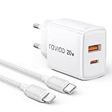 RAVIAD iPhone Ladekabel und Schnellladegerät [MFi-Zertifiziert] 20W iPhone Ladegerät, 2M USB C auf Lightning Kabel mit Netzteil Power Adapter Ladestecker für iPhone 14 Pro Max 13 Plus 12 11 SE X iPad