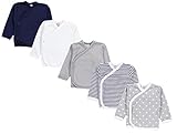 TupTam Baby Langarm Wickelshirt 5er Set aus Oeko-TEX zertifizierten Stoffen Unisex, Farbe: Junge 3, Größe: 50