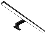 50 cm Schwarze LED Spiegelleuchte I Badleuchte I Schminklicht I Badezimmer I Aufbauleuchte I Schrank-Beleuchtung I Klemmleuchte I Neutral-weiß I 230 V I 650LM I IP44 I 7W
