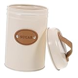 Angoily Kaffeedose Metall mit Deckel Luftdichter Zucker Teebehälter Elegante Weiße Aufbewahrungsdose für Kaffeezucker Kompakter Luftdichter Vorratsbehälter für Süßigkeiten und Tee
