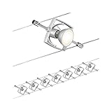 Paulmann 94152 Seilsystem Set Mac II max. 7x10W Drahtseilsystem Chrom matt Metall Seillampe Kunststoff Deckenlampe GU5,3 ohne Leuchtmittel, 7er-Set