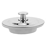 GARVALON Edelstahl Abflussstopfen Badewannenstöpsel mit Gummiring Druckverschluss Waschbecken und Spülbeckenstopfen Ø 42–45mm Auslaufsicher für Bad und Küche