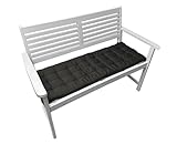 Brandsseller Bankauflage 120x40x4 cm – Sitzkissen für Gartenbank & Essbank – wasserabweisend, pflegeleicht & weich gepolstert für drinnen & draußen - Anthrazit