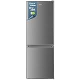 homeX Kühlschrank mit Gefrierfach | Kühl Gefrierkombination freistehend | 173 Liter Nutzinhalt | 4-Sterne Gefrieren | Höhe 142,5 cm | Leise 40 dB | Große Kühlgefrierkombi silber | CFS1110-S