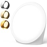 Tageslichtlampe 10000 Lux Sonnenlicht mit 3 Lichtfarben, 6 Timern, 5 einstellbaren Lichtintensitäten und Memoryfunktion, Sonnenlampe UV-frei für schreibtisch