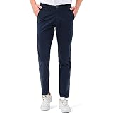 D'MARO Herren Chino-Hose - Organic Cotton- Slim-Fit - Komfort mit Stretch - Bio-Baumwolle - Navy (Navyblau) 38W / 34L