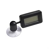 Honseadek Digitales Mini-Reptilienthermometer und Hygrometer mit 360-Grad-Drehung und leuchtendem Saugnapf für Terrarium und Haustierlebensraum (schwarz)