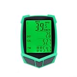 Yhenlovtt Wasserdichter Computer mit LCD-Hintergrundbeleuchtung, kabelgebundener Tacho und Kilometerzähler für Radfahren, Messung, Entfernung, Kalorien, Temperatur, kompatibel mit den meisten
