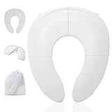 Funbliss Faltbarer Reise-Töpfchensitz für Kleinkinder, Töpfchentraining-Essentials für Jungen und Mädchen, tragbarer WC-Trainingssitz mit rutschfesten Saugnäpfen, Reisetasche,Weiß