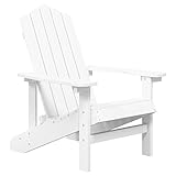 vidaXL Adirondack Gartenstuhl Gartenmöbel Gartensessel Stuhl Terrassenstuhl Balkonstuhl Stühle Campingstuhl Outdoor Sessel HDPE Weiß
