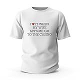 Lustige T-Shirts mit Aufschrift 'I Love It When My Wife Let's Me Go To The Casino', T-Shirts für Herren, Grafik, lustige T-Shirts für Herren, farbig, XL