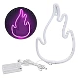 Flame Neon Sign Dual Power Supply Neon Light Wall Decor Gaming Room Setup (rosa Licht)