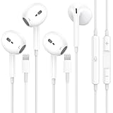 2 Pack iPhone Kopfhörer mit Kabel, MFi Zertifiziert In-Ear Ohrhörer mit Mikrofon und Lautstärkeregelung, Lightning Kopfhörer Kompatibel mit iPhone 14/14 Pro/14 Pro Max/14 Plus/13/12/11/XS/8/7/iPad