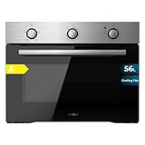Cecotec Einbaubackofen 45 cm hoch Bolero Hexa C134500 Inox A 2600 W, 56 l Kapazität, geringer Verbrauch, 4 Funktionen, Timer, Dampfreinigung, Dampfgarer.