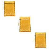 Gadpiparty 3 Stück Buch Aufbewahrungstasche Beutel Hochschule tragbar Federmäppchen Büro-Bleistifttasche Schreibwarenstasche Notebooktasche mit Reißverschluss Bücher Tasche Stoff Gelb