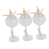 Alipis 3St Kuchendekoration Ballett Tortenfigur Ballett Party Dekoration Geburtstagsfeier Dekoration Kunst Dekoration Dekorationen für Mädchenfiguren Dekoration Statuen PVC Weiß