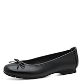 Jana Damen Ballerinas aus Kunstleder Elegant Weite H Mehrweite, Schwarz (Black), 39 EU