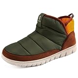 LongBay Herren Nylon Hausschuhe Stiefel Warm Memory Foam Rutschfest für Indoor & Outdoor Gummisohle Schneestiefel Geschenk für Ihn