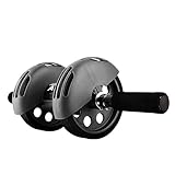 GOOHOCHY Ab Roller Bauchtrainer 2 Räder Übungs Bauchroller Mit Automatischem Rückprall Griffe Und Kniepolster Abdominal Trainer Für Fitness Zuhause