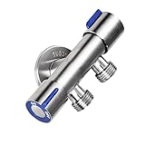 Angoily Edelstahl Kaltwasserhahn Für Bad Und Waschmaschine Doppelgriff Design Robust Und Langlebig Ideal Für Den Von Ablaufgarnituren Tropffrei Und Einfach Zu Installieren