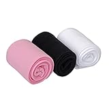 EVERSWE Microfaser 40 DEN Kinder Strumpfhose für Mädchen 3er Pack (Black/White/Pink, 4-6)