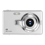 4K HD 1080P Kamera Autofokus Vlogging Kamera 16X Zoom Fotokamera, 2,4-Zoll-IPS-Bildschirm Digitalkamera, Camcorder-Kamera Kompaktkamera für Erwachsene Kinder (Silber)