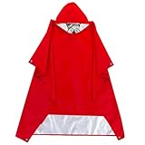 SHENJMAI Regenponchos Wasserdichter Langer Regenmantel for Erwachsene, Damen Und Herren, Regenmanteljacke Mit Kapuze, Poncho for Outdoor-Wanderungen, Reisen, Angeln, Regenbekleidung(Red)