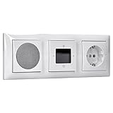 Busch-Jaeger Radio-Set: 8215 U-101 Radio DAB+ + 8252-914-101 Zentralscheibe Radio + 20 EUC-914 Steckdose + 8223 Lautsprecher + 8253-914 Zentralscheibe + 1723-914 3-fach Rahmen Alpinweiß Balance SI