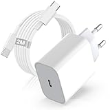 20W USB C Schnellladegerät für iPhone 17/16/15, Ladegerät für Apple Phone 17 Pro Max/17 Air/16 Plus/15, Pad Pro 12.9/Air/Mini 6, Power Adapter Netzteil mit 2M USB C Kabel
