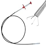 Krallengreifer, Greifer Flexibel, 4-Finger Rohrreinigungsspirale, Bendable Abflussreiniger Spirale, Teleskop Greifer für Küche Bad Toiletten Abwasserkanäle (1.6m)