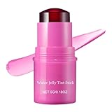Milk Jelly Tint, Milk Makeup Cooling Water Jelly Tint and Lip Stain, Makeup Lip Tint, Jelly Blush Stick, Sheer Lip & Cheek Stain Solid Moisturizer Stick, Buildable Watercolor Finish (Purple)