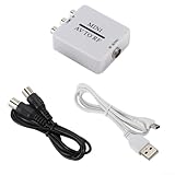 Tragbarer AV zu RF Konverter Adapter, AV zu RF Modulator Konverter zu PAL/NTSC TV System kompatibel mit DVD, VCR, PS, Projektor