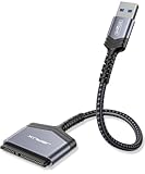 JSAUX SATA auf USB Adapter für 2.5 Zoll SSD und HDD Festplatten, USB 3.0 zu SATA III Festplatten Adapter Nylon Kabel [Unterstützt UASP] Kompatibel mit Windows, MacOS, ChromeOS, Linux-Grau