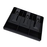 Cocoarm Kassenschubladeneinsatz, ABS-Kunststoff, Organizer für 3 Scheine und 3 Münzen, Effiziente Geldaufbewahrung für Einzelhandelsgeschäfte und Restaurants (BLACK)