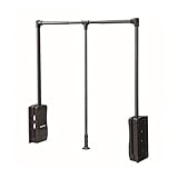 FGXHHS Teleskop-Kleiderwagen mit Ausziehmechanismus, verstellbare Garderobenhalterung – dämpfender Organizer, platzsparende Kleiderständerlösung