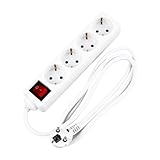 Gadpiparty 4 Fach EU Steckdose Mit Verlängerungskabel Wandsteckdose Für AC 220 Mehrfachstecker Adapter Ideal Für Kabelorganisation Und Stromversorgung