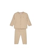 Tommy Hilfiger Newborn CABLE SET PANT + TOP W/BEANIE KN0KN02160 BEIGE (Gulf Sand) 12 Month