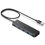 UGREEN 4-Port USB 3.0 Hub mit 60cm Kabel, USB Verteiler 5Gbps USB Mehrfachstecker USB Splitter für MacBook, iMac, Surface, Dell, Thinkpad, USB Stick, Mobile HDD, Desktop PC und mehr