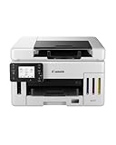 Canon MAXIFY GX6550 Tintenstrahldrucker 3-in-1 Multifunktionsgerät MegaTank (Drucker, Scanner, Kopierer, WLAN, LAN, Cloud, Duplexdruck, Duplex ADF, 350 Blatt Kapazität, Wischfeste Ausdrucke) weiß