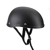 Cocoarm Halbhelme Motorrad Profile Half Face Helm Halbschale Motorrad-Helm Mattschwarz (XL)