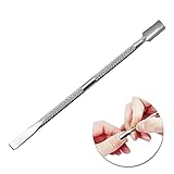 Nagelhautschieber Spatel, Edelstahl Nagel Pusher 2-Seitig Nagelhautschieber für Maniküre Kunstnägelentferner(Silber)