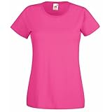 Fruit of the Loom Damen T-Shirt Valueweight T Lady-Fit 61-372-0 Fuchsia XXL